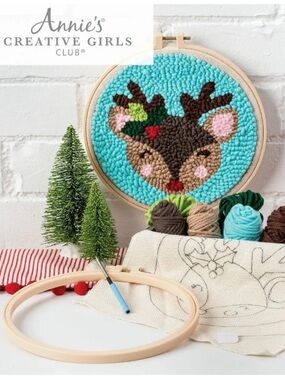 Annie’s Creative Girls Club Reindeer Wall Art Punch Needle Craft